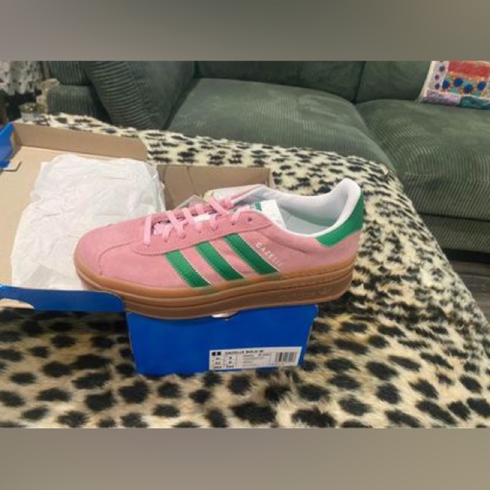 Adidas Pink and Green Sneakers